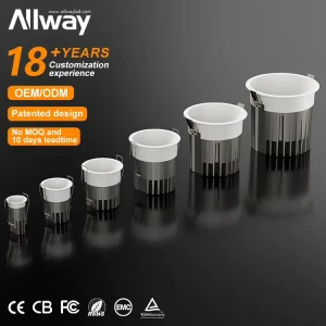Customize Ceiling Recessed Multi Lamp Indoor Hotel Project 5w 7w 12w 20w 30w 40w Round LED Down Light