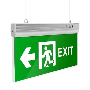 Customized 3W Green Indoor LED Digital Exit Sign Rechargeable Emergency Lamp Alarm Fire Indicator LED Emergency Exit Light