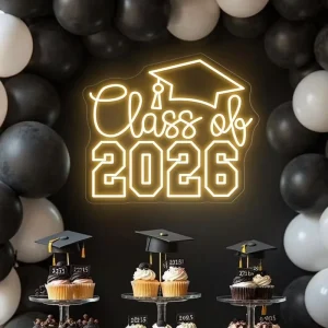 Customized Acrylic Congrats Grad Neon LED Letters Sign with Color Options Indoor Outdoor Use Led Sign for Business Decoration