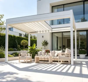 Customized Aluminum Retractable Pergola Outdoor Waterproof Canopy Easy Assembly Retractable Roof Gazebo