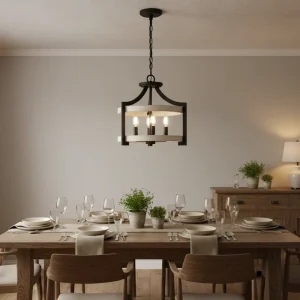 Customized Art Industrial Steel Gold Adjustable Height Chandelier Hanging Ceiling Light E12 AC Middle Pendant Light for Living