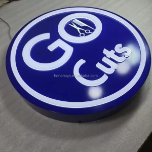 Customized Circular Double Sided Acrylic LED Lighting Advertising Light Boxes for Popular Store Commercial Advertisements