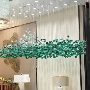 Customized Colored Stone Chandeliers Luxury Personalized Design Crystal Pendant Lamp Hotel Lobby Villa Staircase Large Lights