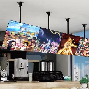 Customized Commercial Rectangle Aluminum Frame Suspended Tempered Glass LED Advertising Light Box with Multiple Sizes