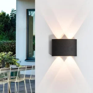 Customized Decorative Square Porch Modern Rainproof 4W 6W Led Wall Light Outdoor Indoor Garden Up Down Exterior LED Wall Sconce