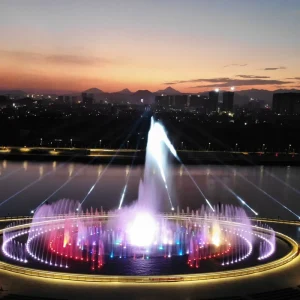 Customized Design Stainless Steel 304/316 Commercial Outdoor Music Water Fountain RGB Lighting Modern Design for Swing