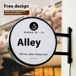 Customized Double Sided LED Advertising Light Box Indoor Suspension Design Aluminum Shop Sign Pattern for Companies Malls Parks