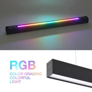 Customized ETL CE Smart RGB Linear Hanging Light 0-10V CCT Dimmable Aluminum Up and Down Pendant Linear Light