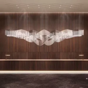 Customized Glass Chandelier LED Adjustable Height Dimmable 2700K 6500K Color Temp 5 Year Warranty