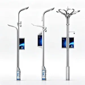 Customized Hot Dip Galvanized Steel Outdoor Street Light Pole 4m 5m 6m 8m 10m 12m Single Double Arm for Highway Landscape