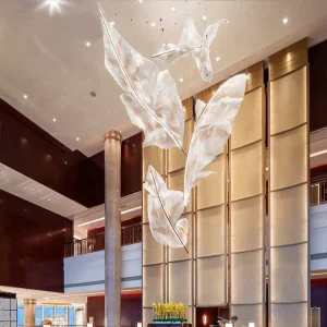 Customized Hotel Lobby Crystal Chandelier Stars Pendant Lighting for Projects