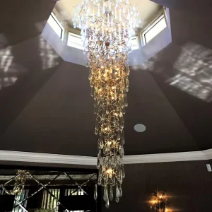 Customized House Design Decorative Hanging Light Modern LED Pendant Lamp Glass Chandelier