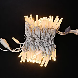 Customized IP65 Rated 110V 10m 100LED Warm White Rubber Wire LED String Lights Outdoor Commercial Christmas Tree Lights Deco
