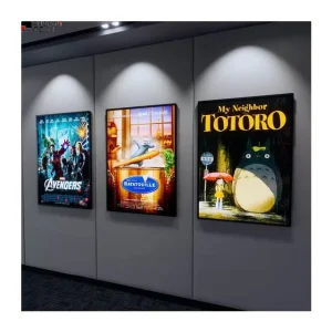 Customized Indoor Advertising Lightbox LED Movie Poster Light Box Aluminum Frame Slim LED Light Box for Wall