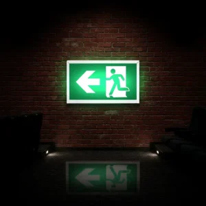 Customized LED Safety Exit Indicator Light Emergency Lamp with 24h Charge and 120min Backup for Supermarket Shop Office