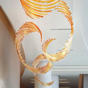 Customized Lamp Indoor Decoration Hotel Villa Staircase Led Crystal Project Chandelier Pendant Light