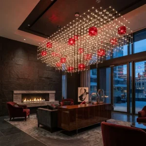 Customized Large Hotel Lobby Banquet Hall Lamp Commercial Catering Lamp Customized Starry Sky Chandelier