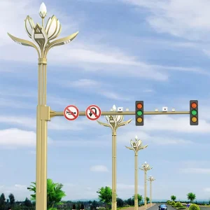 Customized Light Poles Smart City Lighting Magnolia Street Light with Advertising Screens and Traffic Signs
