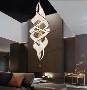 Customized Luxury Acrylic Modern Pendant Light for Villa Decoration Large High Ceiling Chandelier