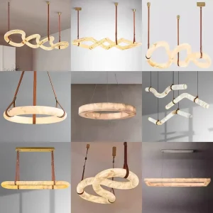 Customized Manufacturers Modern Circular Style LED Pendant Lamp Marble Chandelier for Home Decor for Bedroom or Kitchen