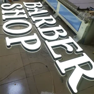 Customized Metal 3d Electric Signage Illuminated Led Channel Letters Barbershop Store Front Sign
