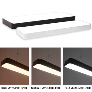 Customized Modern Linear LED Batten Pendant Lights Adjustable Height Triple Dimmable High Brightness Small Iron Wireless Control
