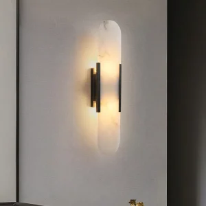 Customized Modern Round Marble Decorative Wall Lamps for Home Decor LED Lighting Bedroom Living Room Wall Lamp