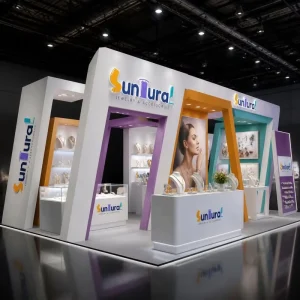 Customized Modular Easy Assembly Wooden Exhibition Trade Show Booth Stand Quick Set Up Display System Dye Sublimation for Sales