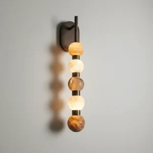Customized Natural Alabaster Wall Lamp Multi Sphere Metal Wall Mounted Light for EU Home Decor