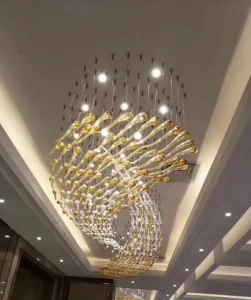 Customized Pendant Lights Decorative Hanging Lighting Glass Chandelier Hotel Banquet Hall Restaurant Shop