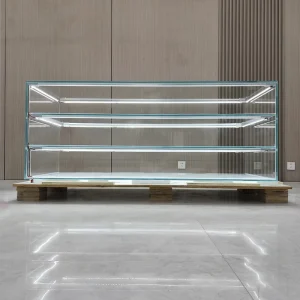 Customized Pure Glass Bakery Display Cabinet LED Light for Cake and Bread Display in Bakery Shops