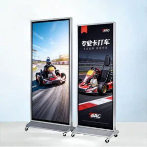 Customized Rectangle Soft Film Light Box Billboard Outdoor Double Sided Luminous LED Charging Vertical Floor Mobile