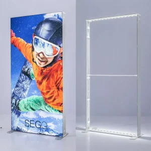 Customized UV Print Soft Film Light Box Frameless LED Backlit Aluminum Profile Sign for Retail Advertising Store Display