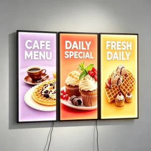 Customized Ultra Thin 12mm Double Sided Hanging LED Advertising Light Boxes for Shopping Mall Ceiling Mount Display Sign