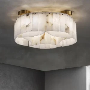 Customized Villa Home Decoration Natural Marble Chandelier Pendant Lighting LED Adjustable Color Temperature 2 Year Warranty
