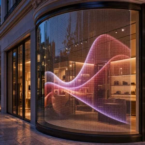 Cuttable Transparent LED Film Screen for Custom Shaped Glass Partition