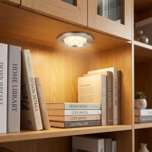 D68mm 12V LED Indoor Electrical Cabinet Puck Light Modern Design Easy Installation for Bedroom Living Room Decoration Home Use