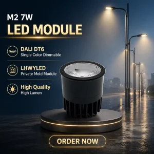 DALI DT6 Single Color Dimmable 220V GU10 LED Module 7W Cold Forging Aluminum 1070 High CRI Long Lifespan 50000h