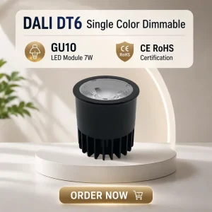 DALI DT6 Single Color GU10 LED Module 7W China Factory Cold Forging Aluminum 1070 GU10 Downlight