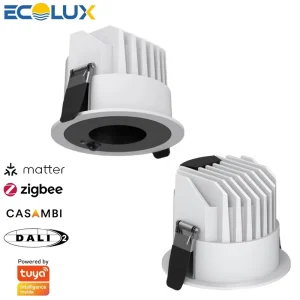 DALI DT8 Recessed Triac Dimmable LED Spotlight Smart Anti Glare Recessed Downlight Aluminum Motion Sensor Spotlight