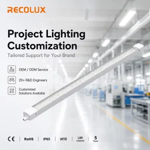 DALI2 Dimmable LED Tri Proof Light IP65 Power Switchable Waterproof Luminaire for Industrial Projects