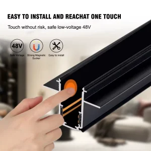 DC 48V Magnetic Track Light 40W System Commercial Dimmable Ultra Slim Magnet Track Linear Grill Pendant Spot Lighting Ceiling
