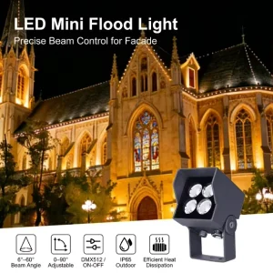DC24V IP65 9W 12W LED Outdoor Cube Floodlight Exquisite Small Spotlight Die cast