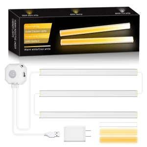 DC5V Cabinet Light Human Body Induction 2835 Dual Color Temperature LED Aluminum Profile Strip Light for Under Table Wardrobe