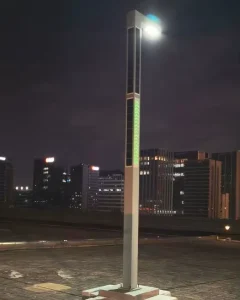 DG 30W All in One Square Column Tubular Solar Street Light Lamp for Parking Lot Community Trails Parks Plazas Pedestrian Streets