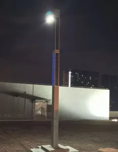 DG 50W Waterproof Square Solar Pole Light Automatic on off for Parking Lot Community Trails Parks Plazas Pedestrian Streets