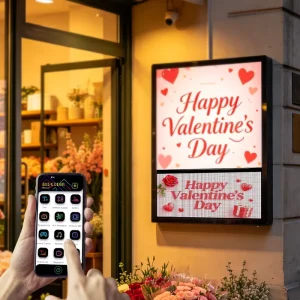 DIY 25.39×14.33in Programmable Rollable LED Sign APP Control RGB IP65 Scrolling Shop Storefront Window Night Market