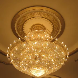 DIY Crystal Chandelier Hanging Hotel Indoor Decorative LED Gold Iron Ceiling Pendant Lights with 5 Year Warranty