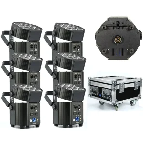 DJ Par Hex-9 6in1 RGBWA+UV 9x10W Rechargeable Wireless DMX512 Battery Powered LED Uplight Spotlights