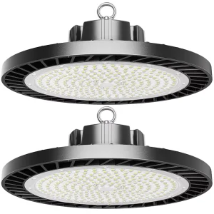 DLC 200W 300W Dimmable UFO LED High Bay Light Industrial Warehouse Workshop Hanging Lamp